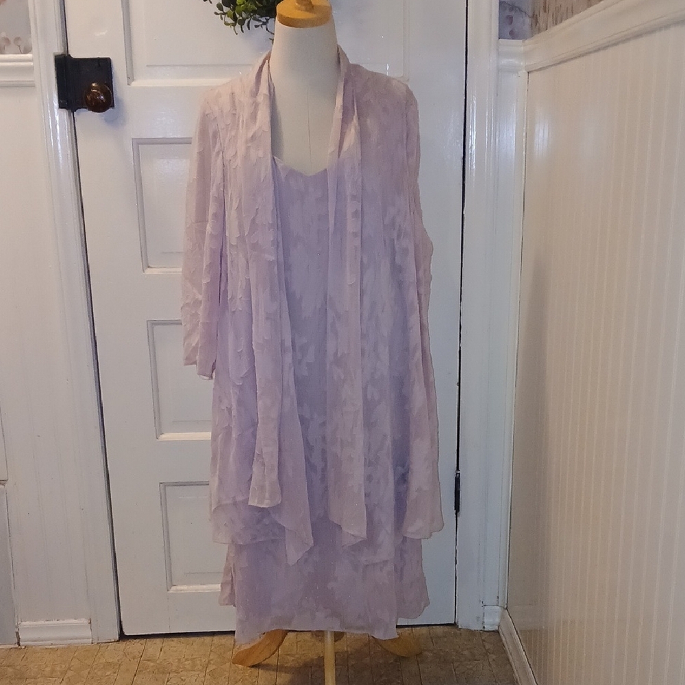 R&M Richards Cream Textured Dress